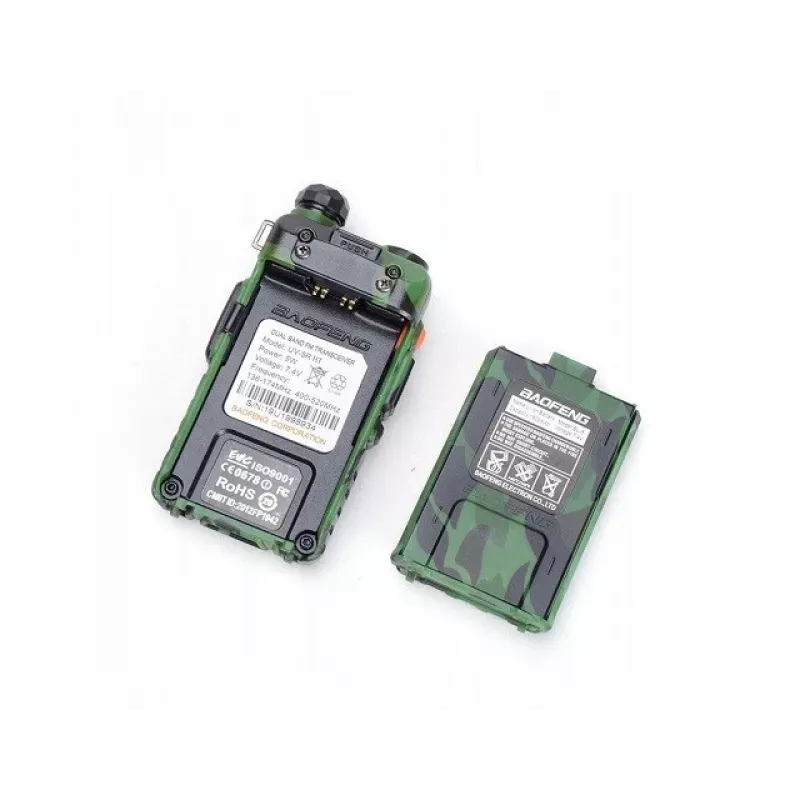Walkie-talkie portátil Baofeng UV-5R 5W HT camo — doble banda FM, 5 W, batería de 1800 mAh