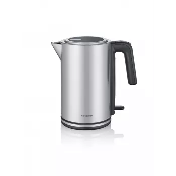 Hervidor de agua SEVERIN WK 3449 — 1,7 l, 2400 W, acero inoxidable/plástico, negro-plata