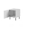Cama Meble HOLE mesita de noche, juego de 2 uds., 44×40,5×53,5 cm, blanco mate