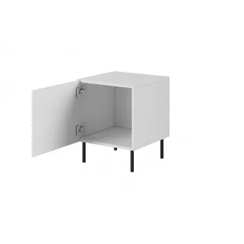 Set de mesitas de noche Cama Meble HOLE — 2 uds., 44×40,5×53,5 cm, blanco mate, MDF/aglomerado, marco de 16 mm