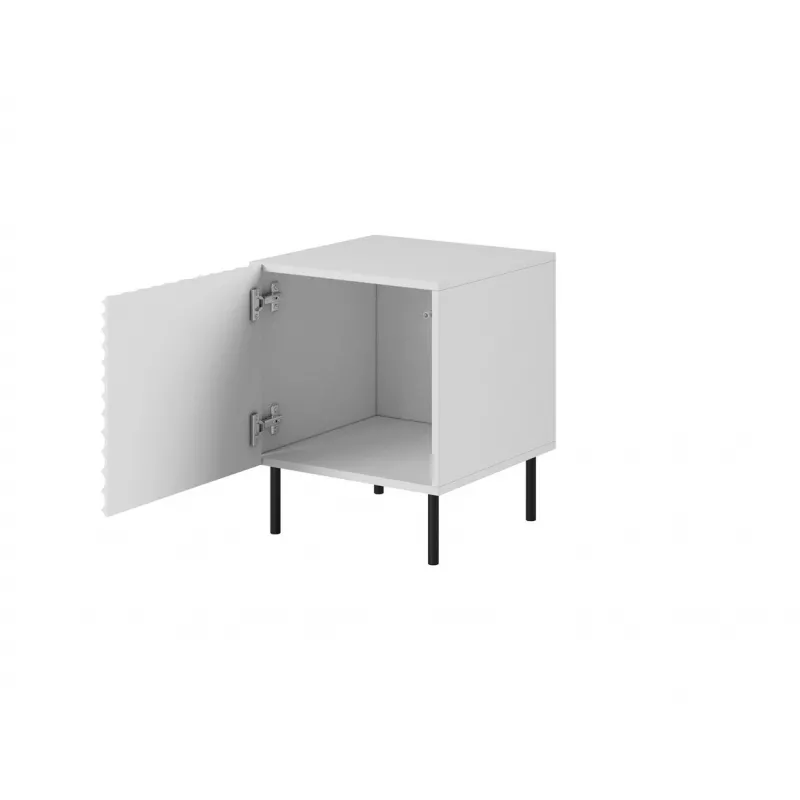 Cama Meble HOLE mesita de noche, juego de 2 uds., 44×40,5×53,5 cm, blanco mate