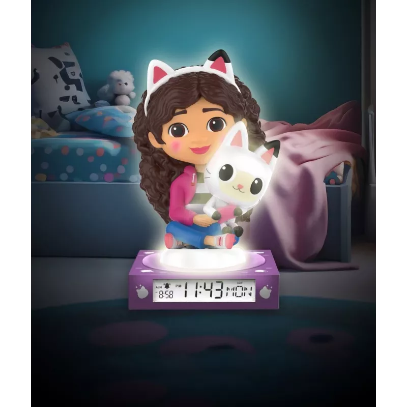 Lámpara de noche Kids Euroswan GD00095 con despertador — lámpara LED 3D para niños