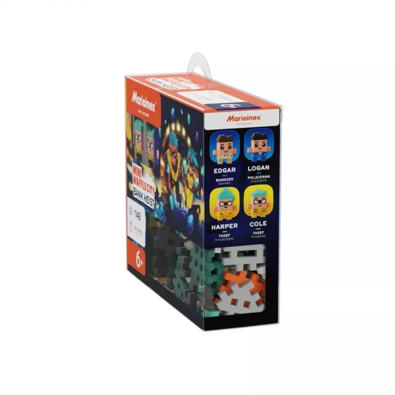 Bloques de construcción MARIOINEX Mini Waffle City atraco al banco, 148 piezas