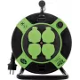 Alargador eléctrico REV 0010215412 25 m 4 tomas AC exterior Negro Verde