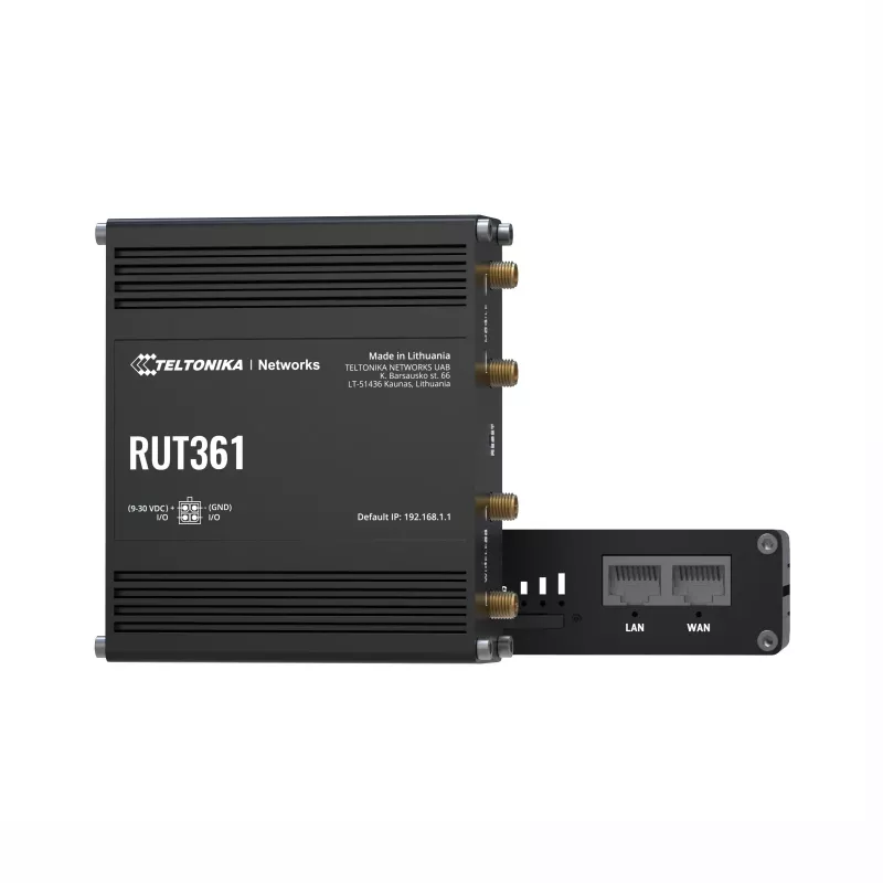 Teltonika router industrial 4G LTE RUT361 Cat 6 LTE, WiFi 4, 2x RJ45 100Mb/s, IP30