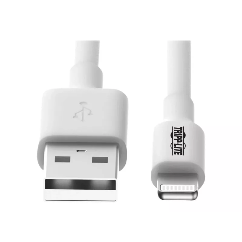 Eaton Tripp Lite Series cable USB-A a Lightning de sincronización/carga (M/M) - certificado MFi, blanco, 6 ft. (1,8 m) - cable de datos/alimentación - USB macho a Lightning