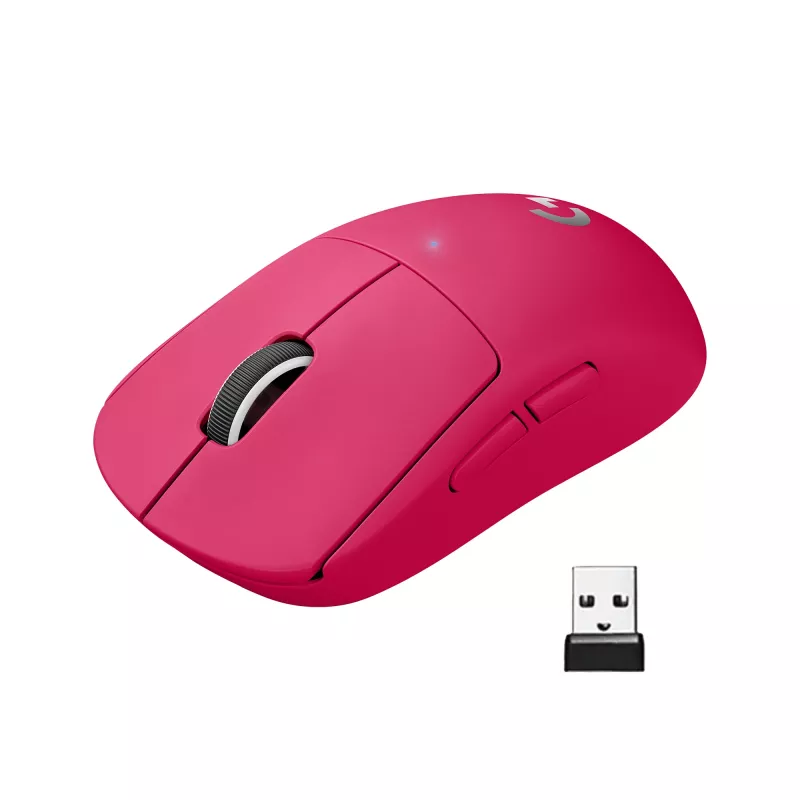 Logitech PRO X SUPERLIGHT ratón inalámbrico magenta ratón (910-005957)