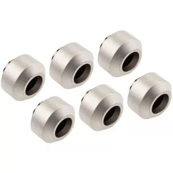 Set de conectores para tubo rígido OPTIMUS OP-FIT-HARD-12MM-NICKEL-6PACK — 12 mm, 6 piezas con herramienta de montaje, níquel satinado