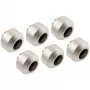 Set de conectores para tubo rígido OPTIMUS OP-FIT-HARD-12MM-NICKEL-6PACK — 12 mm, 6 piezas con herramienta de montaje, níquel satinado