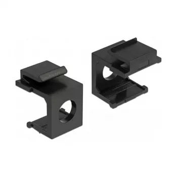 DeLOCK 86403 Cubierta Keystone, negra, paso de 8 mm, 4 uds.