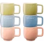 Tazas de cerámica Staub Conjunto de 6 piezas Multicolor 100 ml - conjunto de 6 tazas de té/exprés