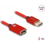 Cable alargador DisplayPort DeLOCK 8K 60 Hz 2 m rojo metal sin bloqueo
