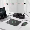 Regleta de enchufes MACLEAN MCE391 B – 6 enchufes, 4×USB-A + 1×USB-C, 110–240V, 2500W, 3 m cable, negro