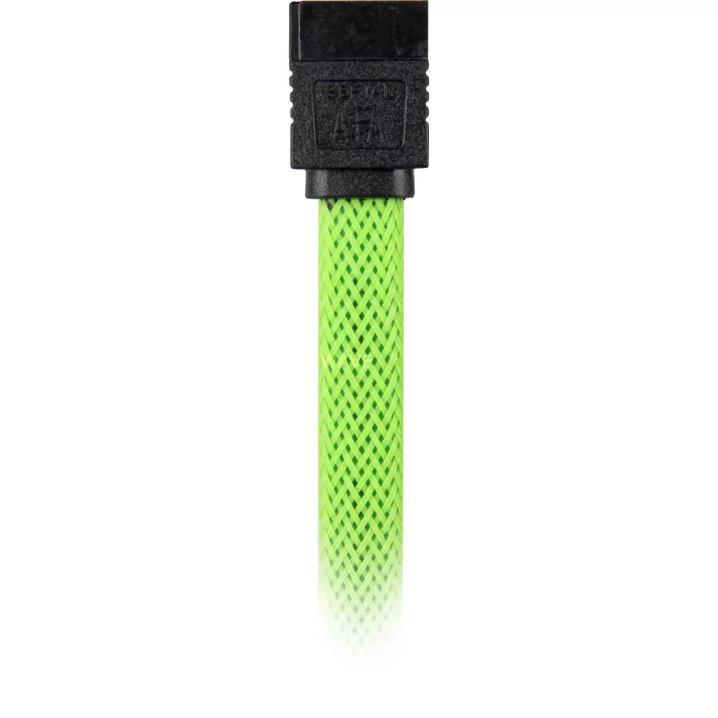 Sharkoon cable SATA III 90° con funda, 0,3 m, verde