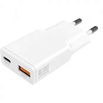 Cargador 4smarts PDPlug Duos delgado smartphone tablet blanco CA carga rápida