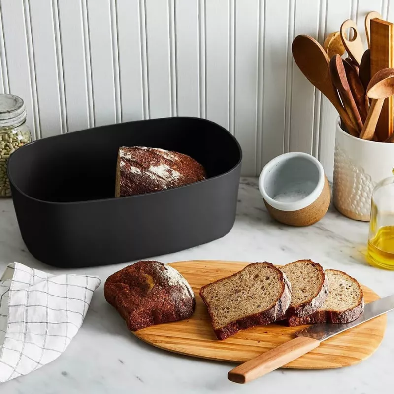 Panera Maestro MR-1776-Negro para la encimera, carcasa de plástico con tapa de madera, 345×235×130 mm