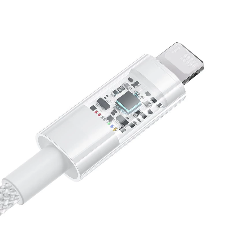 Baseus Gem Cable de carga rápida USB a IP 2.4A 2 m Blanco