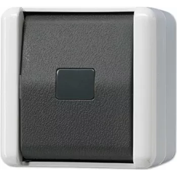 Pulsador 1P JUNG 831 W, 1 polo, 250 V AC, 10 A, negro/blanco
