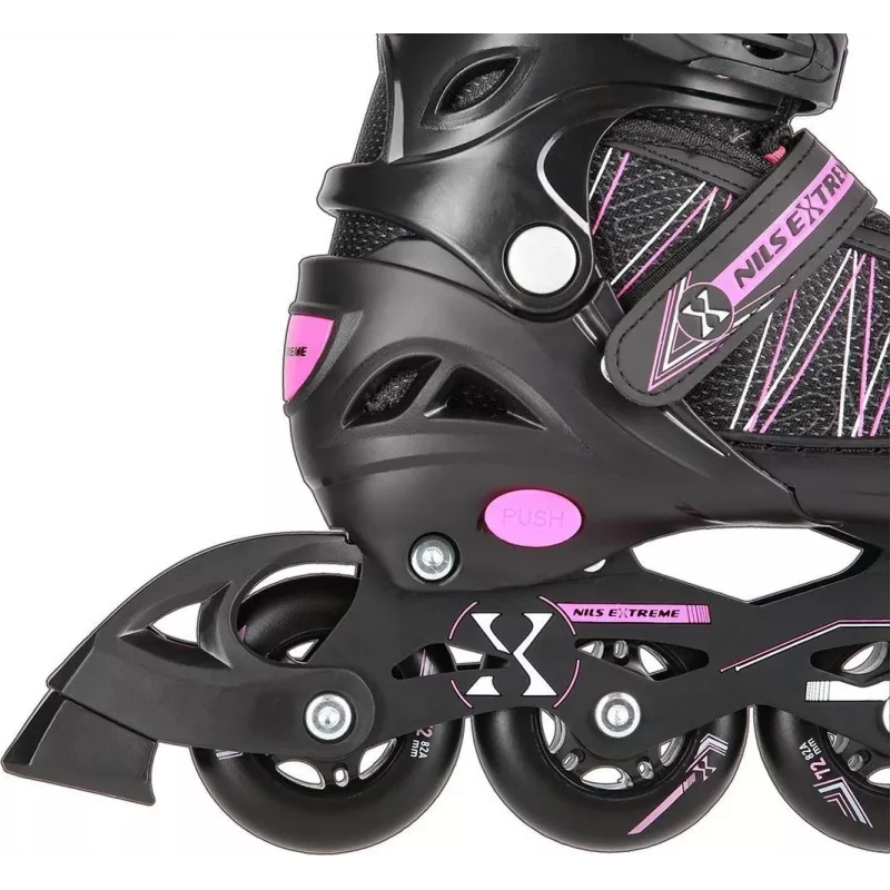 Patines 2IN1 Nils Extreme NH11912 A negro/rosa talla S (31-34) con patines de hockey intercambiables