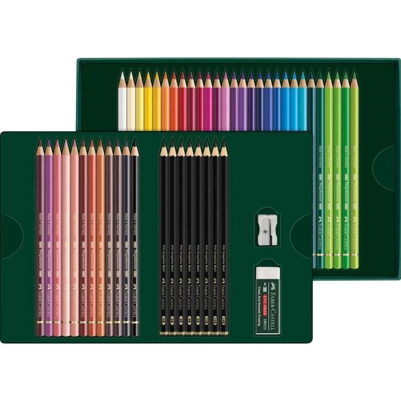 Lápices a base de aceite Faber-Castell Polychromos & Pitt Graphite Matt set de 48 unidades multicolor