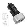 Cargador de coche 2x USB 2,4A aluminio