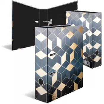 Archivador HERMA 7056 A4 cartón azul - dorado (7056)