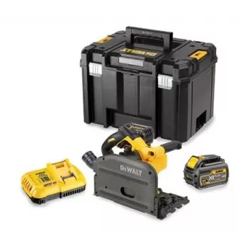 Sierra circular de mano DEWALT DCS520T2 54V 2x XR FLEXVOLT 6Ah TSTAK negra, amarilla