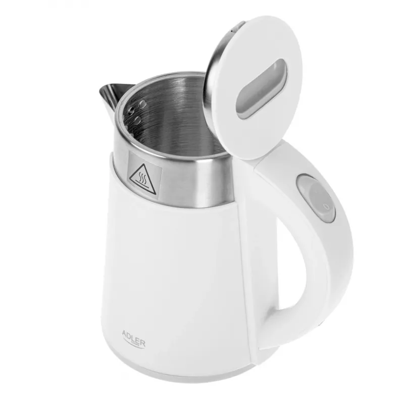 Hervidor de agua Adler AD 1372w – 0,6 L, 800 W, carcasa de acero inoxidable, control táctil