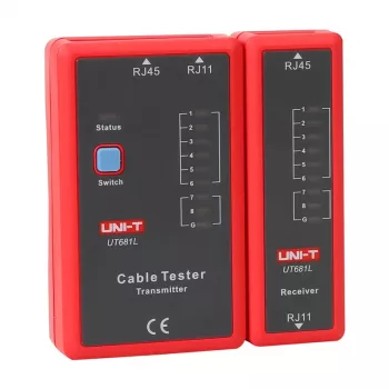 Comprobador de cables de red Unit UT681L para conectores RJ45 y RJ11, comprobación de continuidad y cableado