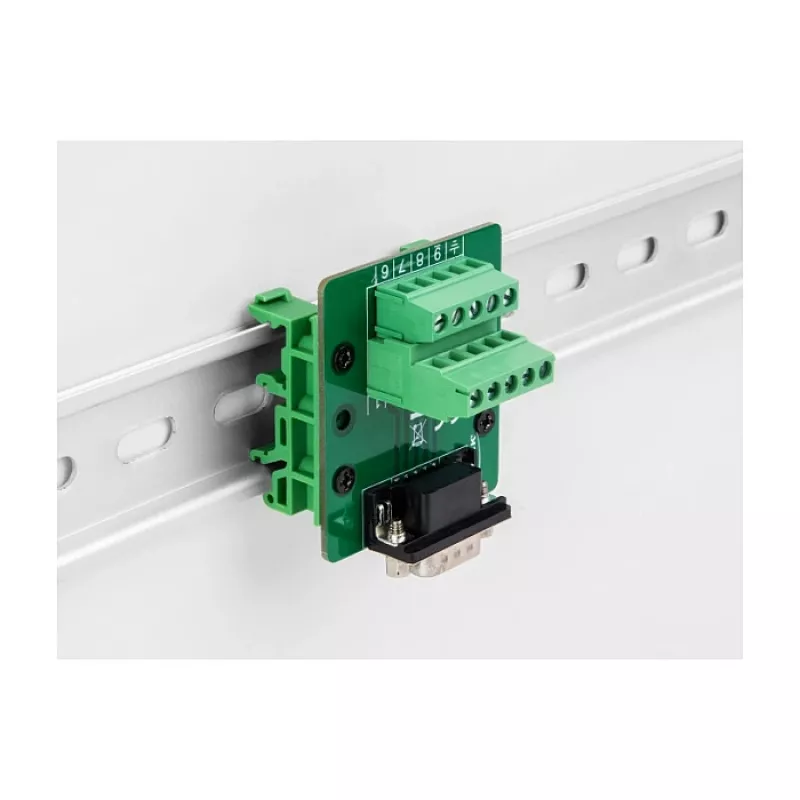 DeLOCK D-Sub 9 polos conector hembra a regleta de bornes para carril DIN 51 mm 58 mm 30 mm