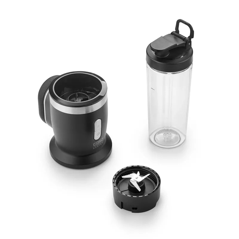 Caso Batidora con batería | Click & Blend | Aparato de sobremesa | 240 W | Material de jarra Tritan | Volumen de jarra 0,5 L | Acero inoxidable/negro mate