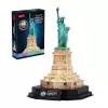 Puzle 3D CubicFun 306-L536H Estatua de la Libertad Night Edition — maqueta con iluminación LED