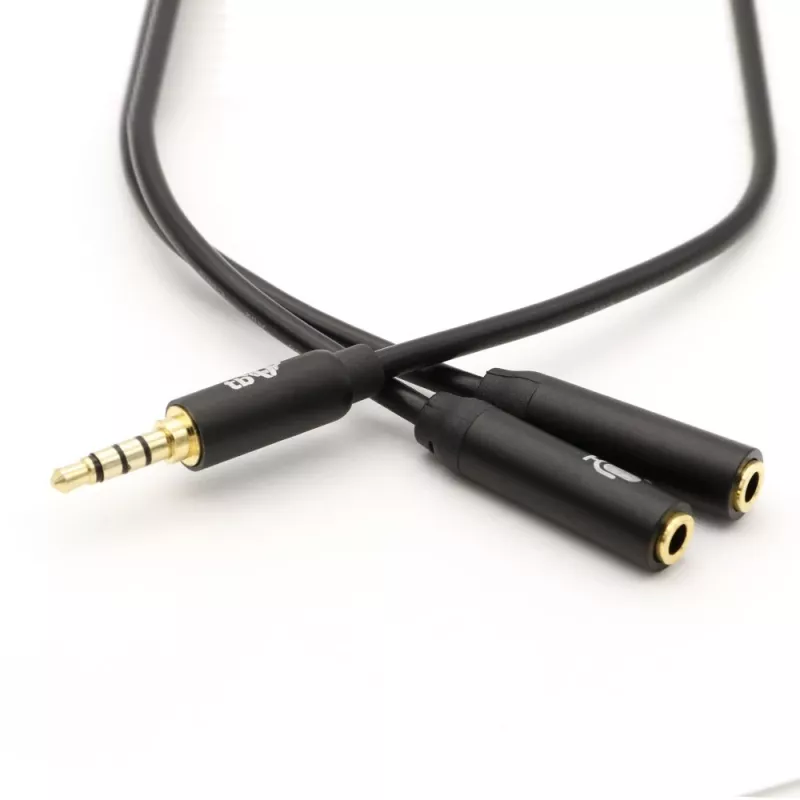 Adaptador TB divisor mini jack de 3,5 mm 1x conector macho de 3,5 mm a 2x conector hembra de 3,5 mm, modelo AKTBXAJ0P2J030B