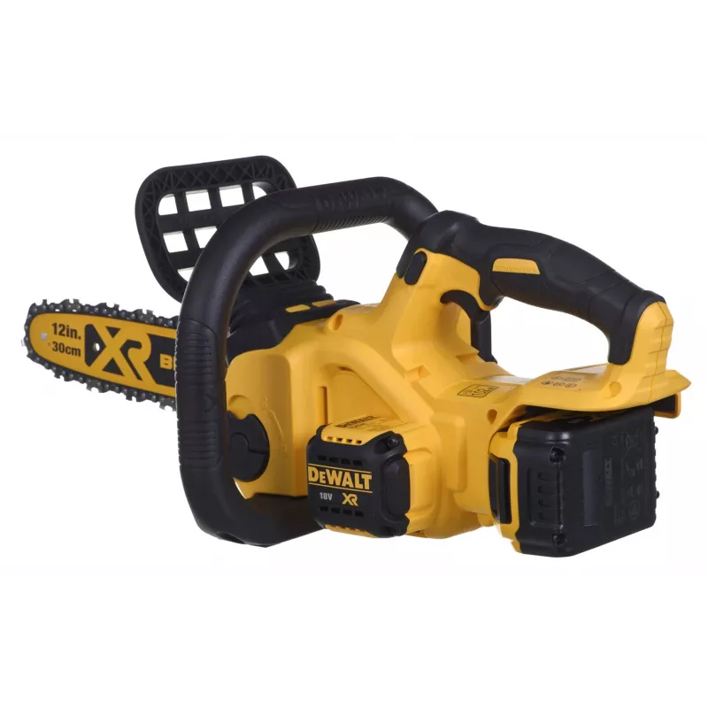 Motosierra DeWalt DCM565P1 — inalámbrica, espada 30 cm, batería 5 Ah, depósito de aceite 0,12 L