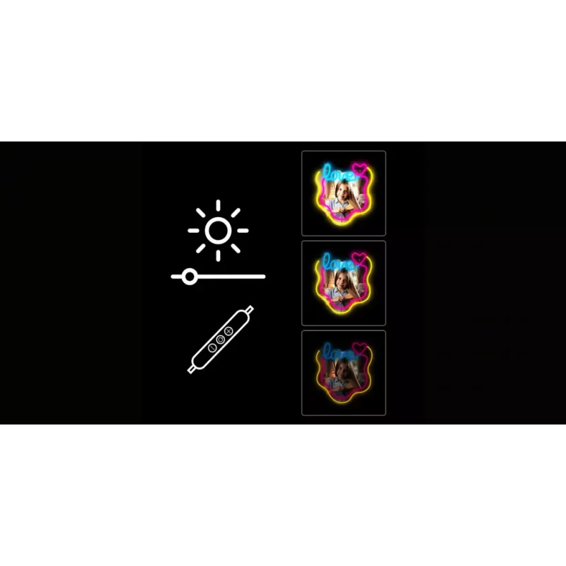 Luz LED de neón para espejo MANTA MASNL131MT – diseño 'LOVE', iluminación LED de neón integrada