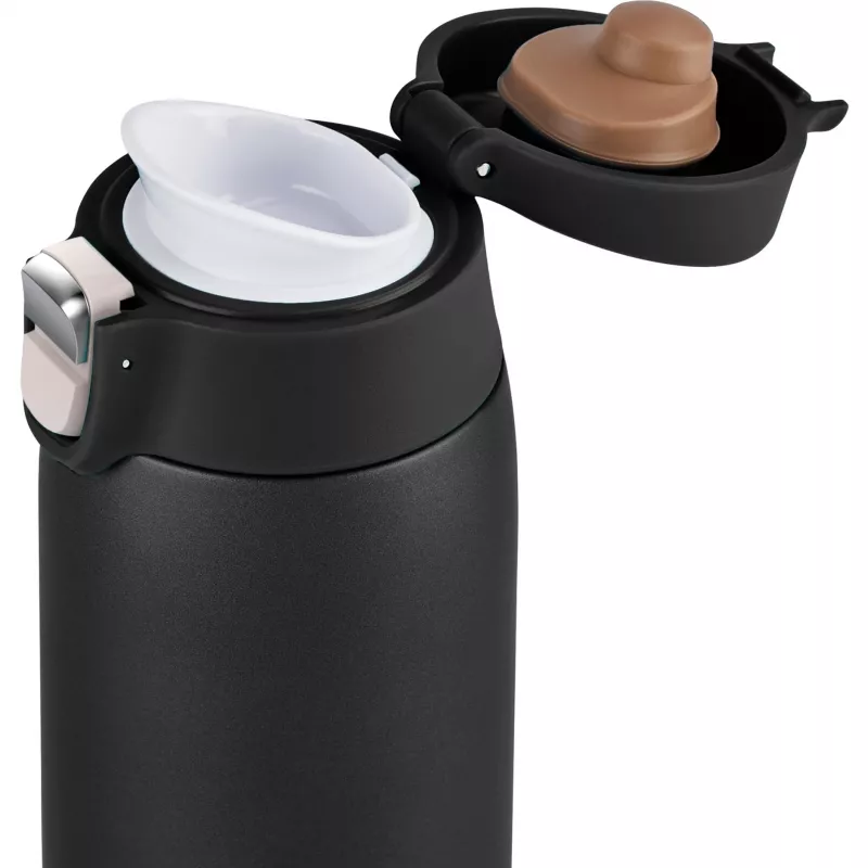 Vaso de viaje EMSA N2151700 0,4 L, negro mate, cierre flip