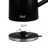 Hervidor de agua IDEAL 1,7 l, carcasa de acero, potencia 1500 W, negro