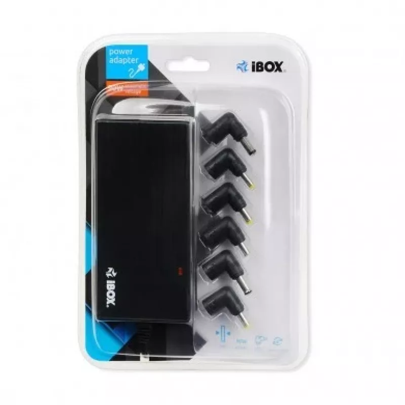 Fuente de alimentación IBOX IUZ90WA 90 W, entrada 100–240 V, salida 4,5 A, tensión ajustable, para interiores, negra