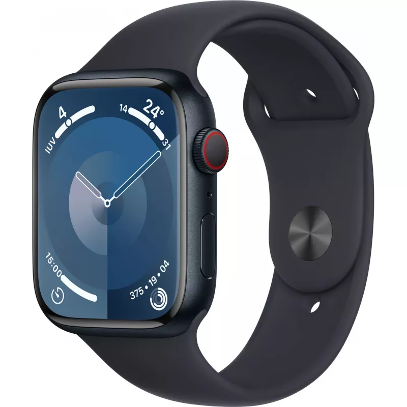 APPLE Watch Series 9 GPS + Cellular 45 mm Caja de aluminio Medianoche con correa deportiva medianoche - M/L (MRMD3QF/A)