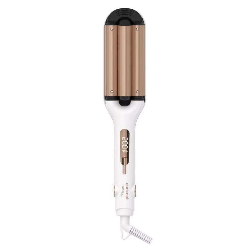 Concept GLAM Style KT2140 ondulador de pelo, 100 W, 9 niveles de temperatura, recubrimiento cerámico, cable giratorio de 1,8 m, oro rosa