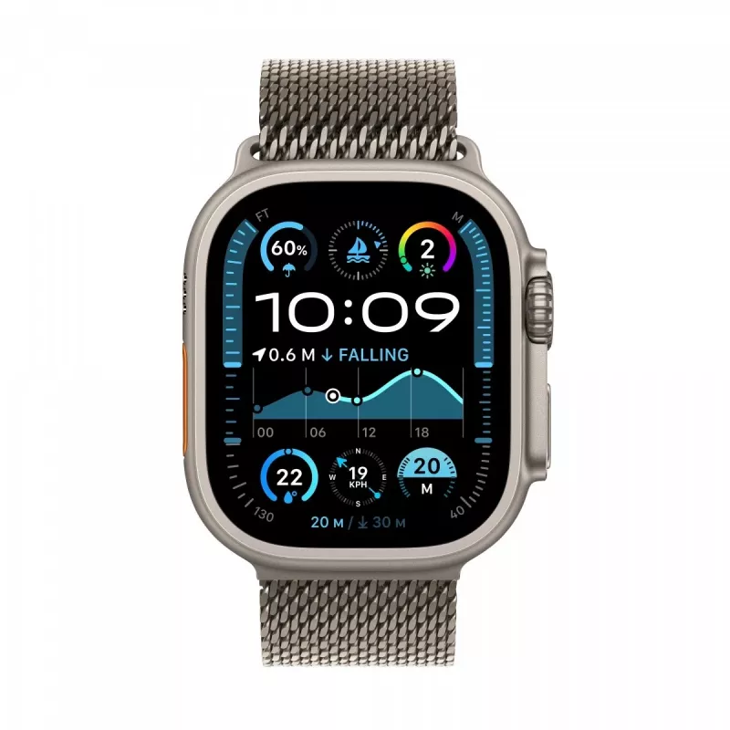 Watch Ultra 2 GPS + Cellular 49 mm Caja de titanio natural con Milanese Loop de titanio natural - M