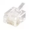 Equip 121131 RJ-12 (6P6C) conector modular telefónico, sin blindaje, transparente, 100 uds.