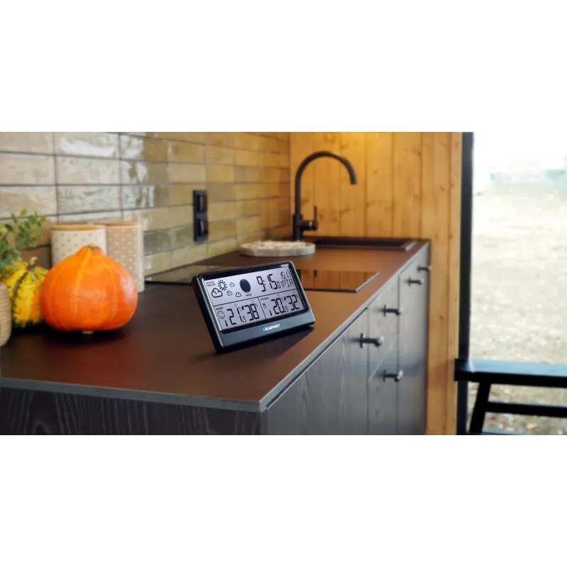 Estación meteorológica BLAUPUNKT WS20BK — pantalla de temperatura y humedad interior/exterior, negro, 1 sensor, LCD, a pilas