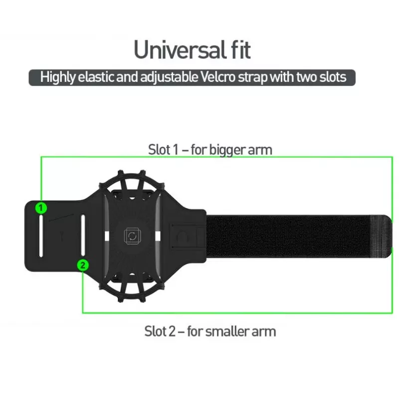 Brazalete deportivo Tellur A100 para smartphone, negro, ajustable, talla universal