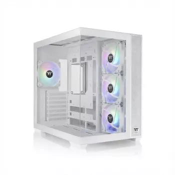 Caja de ordenador THERMALTAKE Midi S380 TG ARGB Blanco nieve — cristal templado, iluminación ARGB