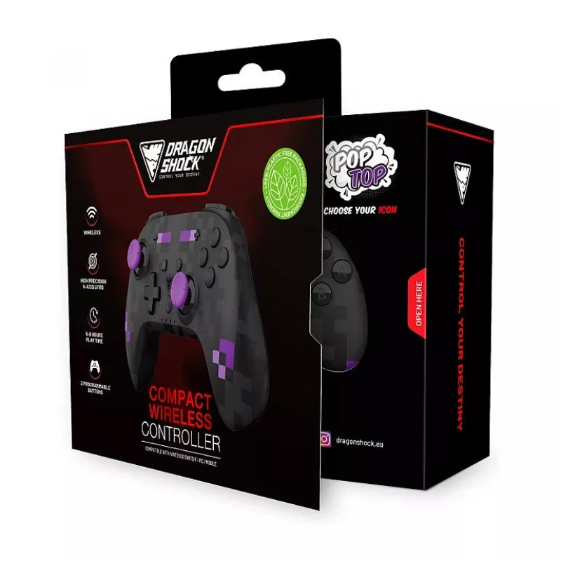 Dragonshock Mando Poptop inalámbrico cubos negro Switch