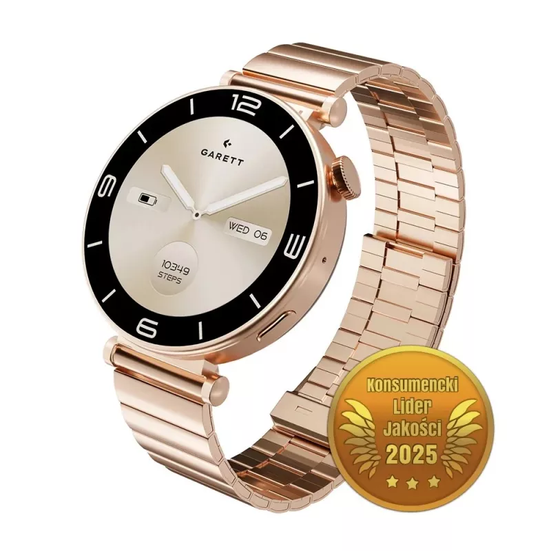 Smartwatch Garett Rose Rosa Gold Steel