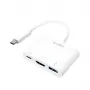 LogiLink 0,14 m 2xUSB-C HDMI USB A blanco