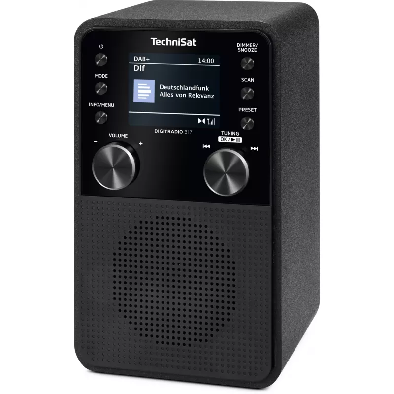 Radio digital TECHNISAT DigitRadio 317 — negra, recepción FM y DAB+