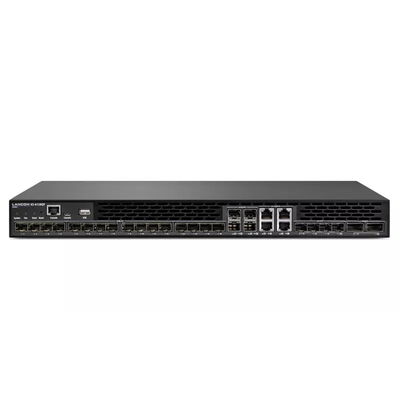 LANCOM XS-6128QF - Switch - L3 - gestionado - 16 x 10 Gigabit SFP+ + 4 x Combo 10 Gigabit SFP+/RJ-45 + 4 x Combo 25 Gigabit SFP28 (Uplink) + 2 x Combo 40 Gigabit QSFP+ (Uplink) - Ventilador
